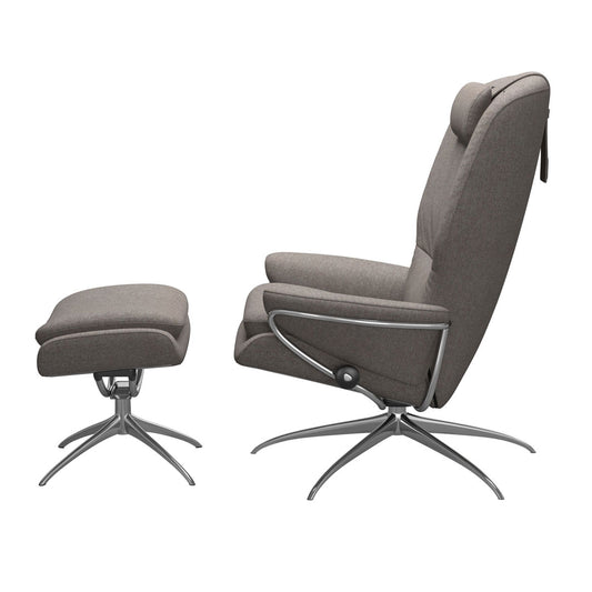 Stressless Rome Star High Back Chair and Footstool (Fabric)