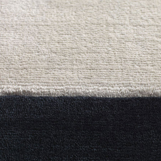 Jacaranda Simla Bordered Rug - Snow & Charcoal