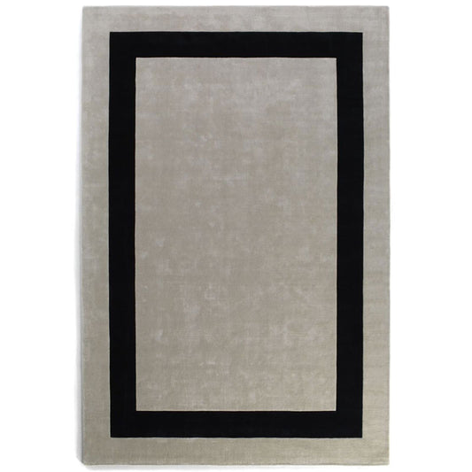 Jacaranda Simla Bordered Rug - Snow & Charcoal