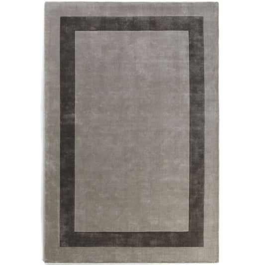 Jacaranda Simla Bordered Rug - Grey & Pewter