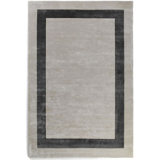 Jacaranda Simla Bordered Rug - Snow & Storm