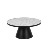 IN-STOCK | SOLI White Marble and Black Base LARGE coffee table