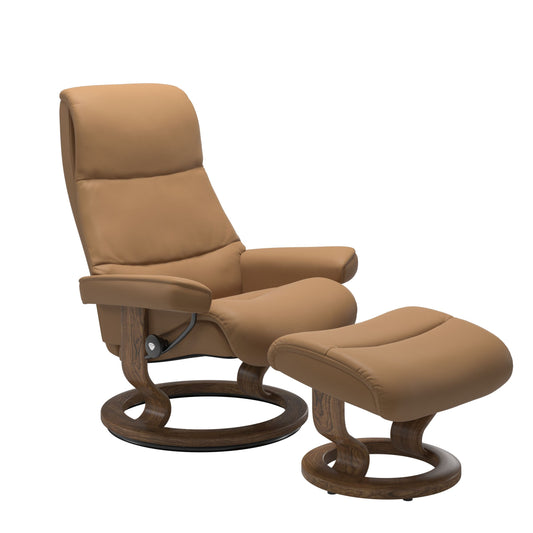 Stressless View Classic Leather Chair & Footstool (L)