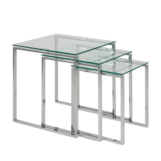 CLARA Tempered Glass Nest of Tables
