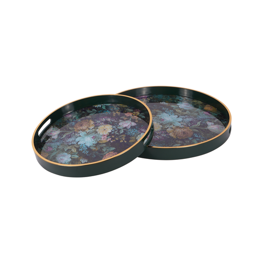 Set of 2 Floral Trays