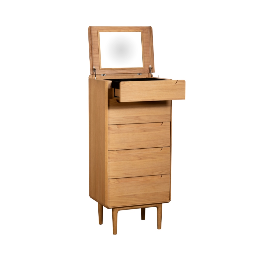 G Plan Winchester 5 Drawer Tall Chest with Mirror