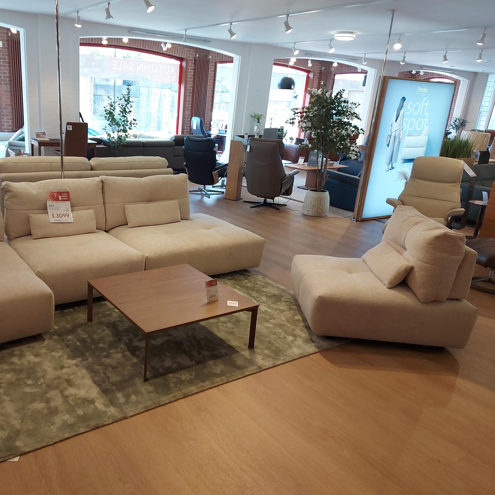 ARIA Corner Sofa with Power Backrest and Cushions