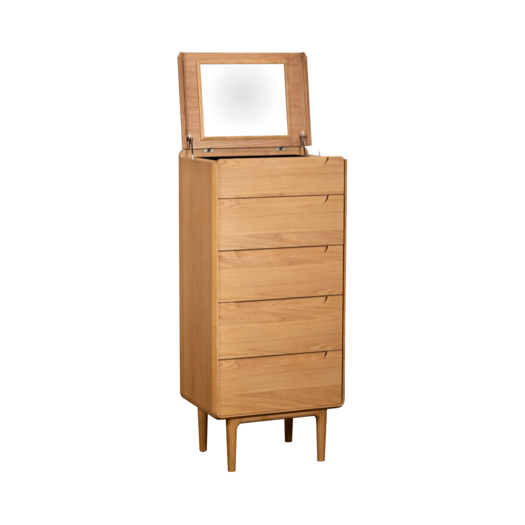 G Plan Winchester 5 Drawer Tall Chest with Mirror