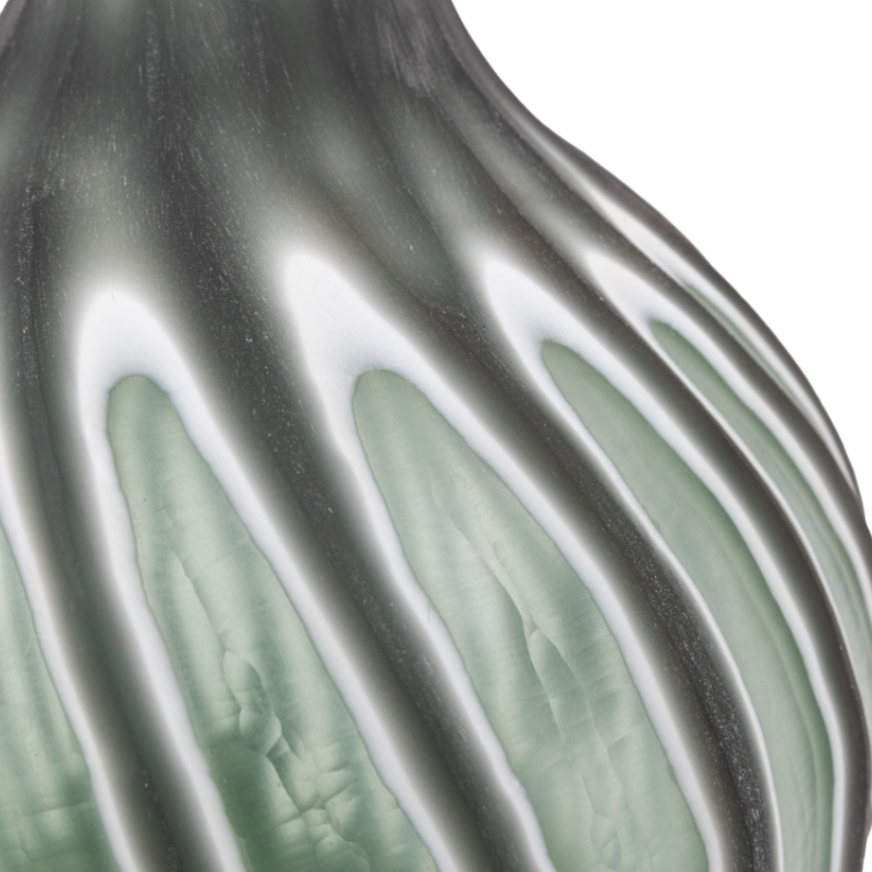 Morella Swirl Hand Carved Glass Vase