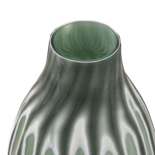 Morella Swirl Hand Carved Large Glass Vase