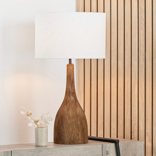Corella Chocolate Brown Wood Table Lamp