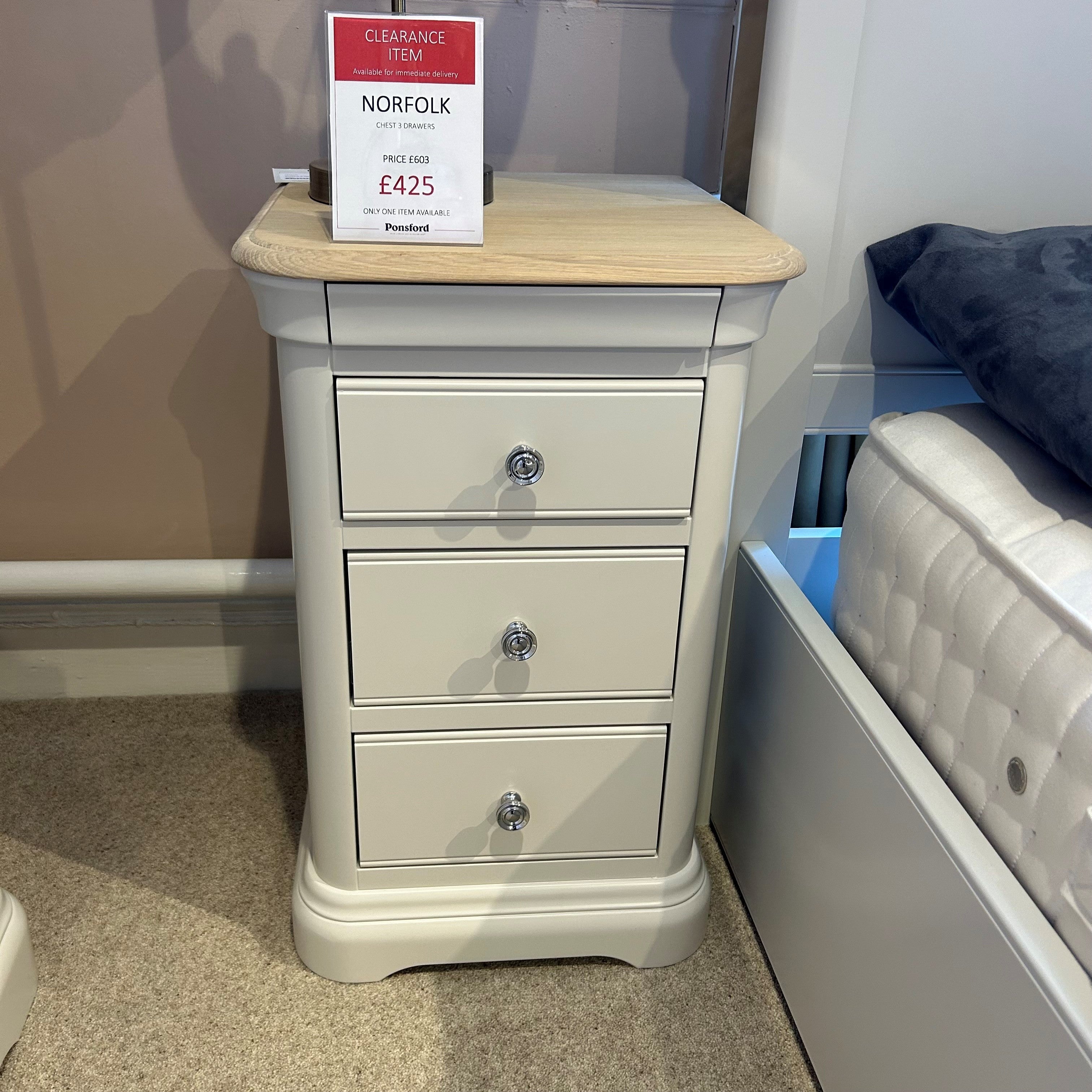 Norfolk 3 Drawer Bed Side