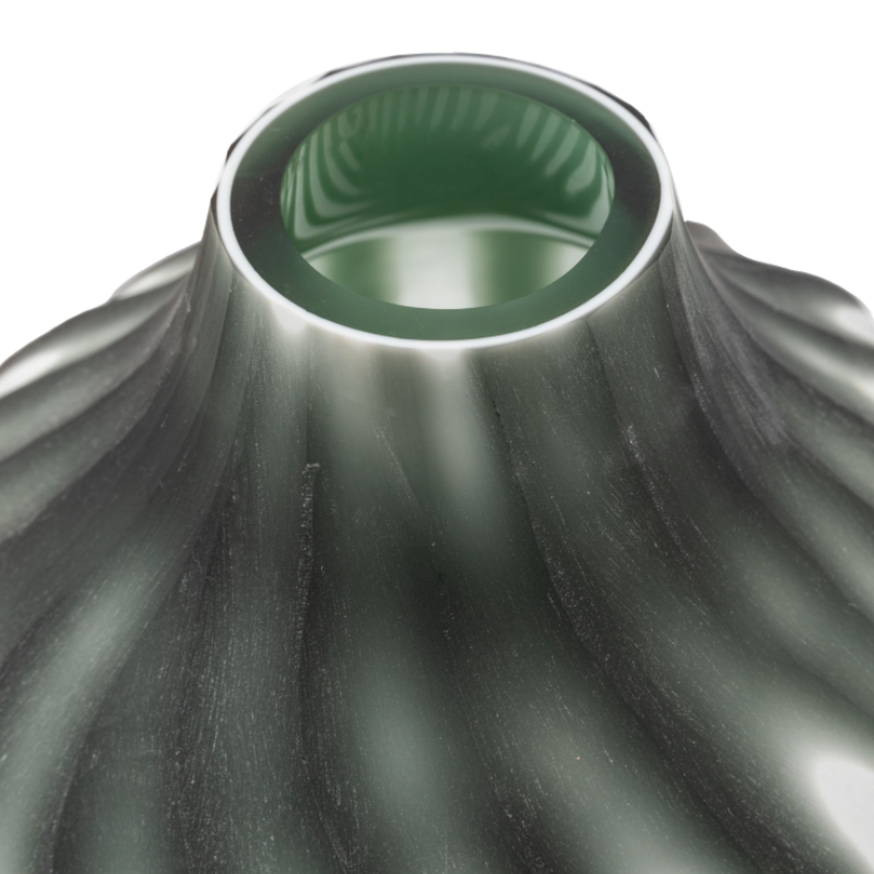 Morella Swirl Hand Carved Glass Vase