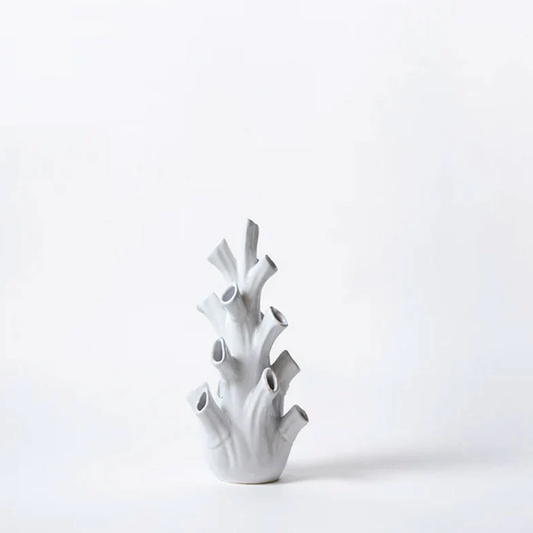 Floral Fantasies Small White Tulipiere Vase