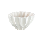 Merc White Ceramic Ribbed Vase