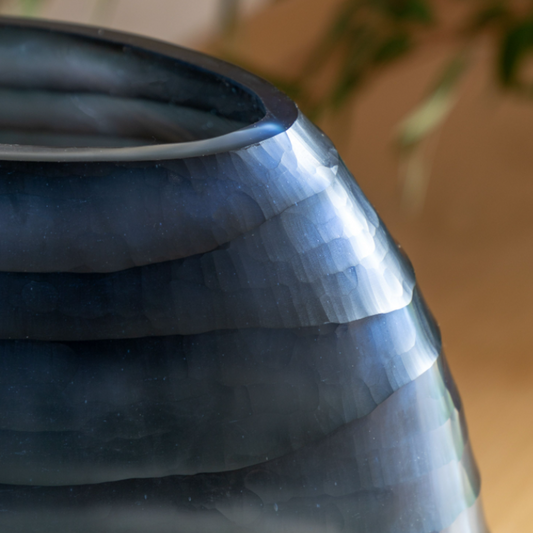 Sintra Handblown Carved Small Glass Vase