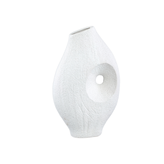 Fabiol White Ceramic Organic Vase