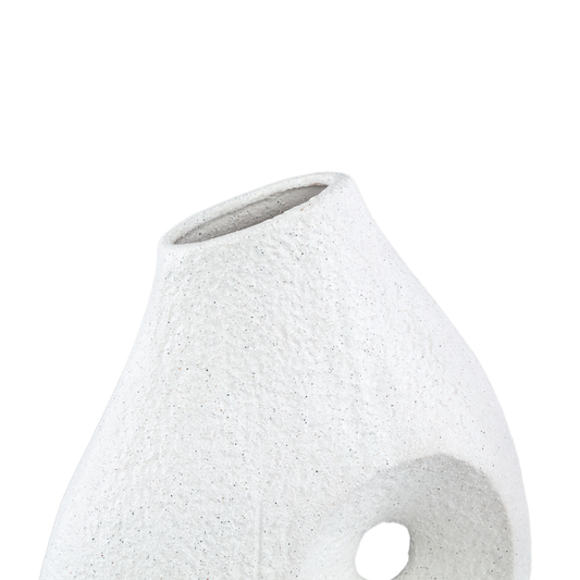 Fabiol White Ceramic Organic Vase
