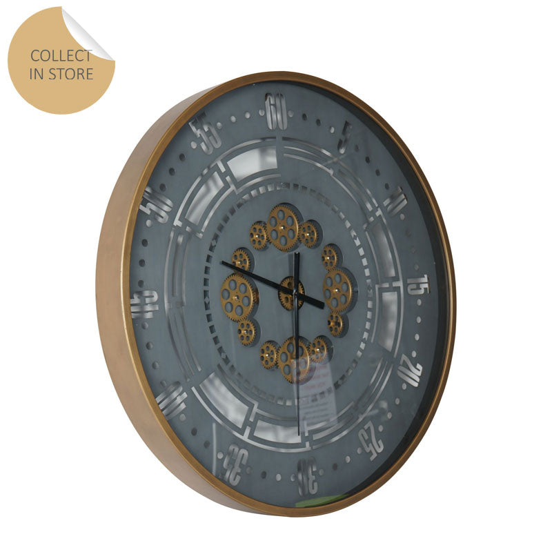 Industrial Gold & Grey Clock