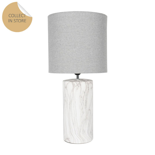 Marble Effect Table Lamp 60cm with Shade