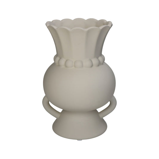 Cream Two Handled Vase