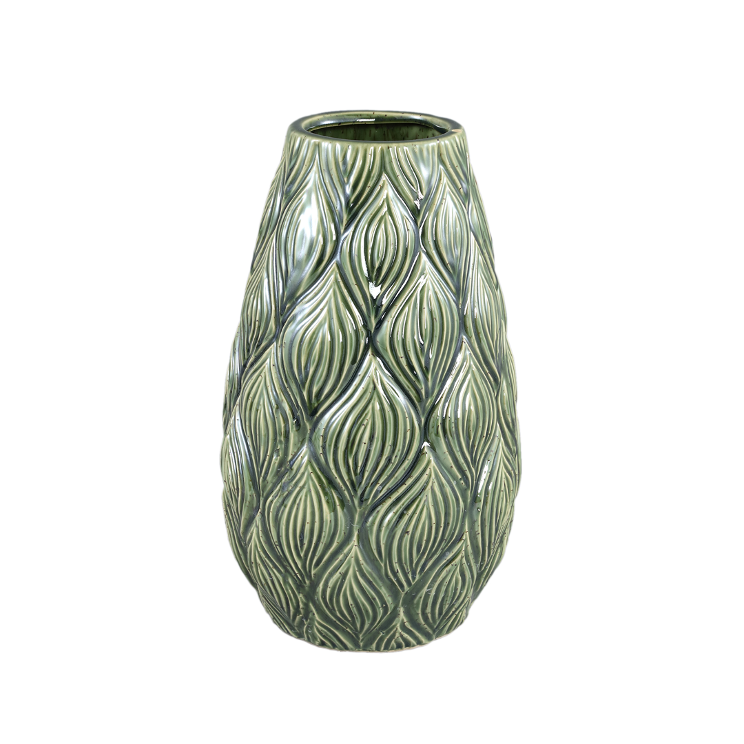 Lesly Dark Green Medium Ceramic Vase