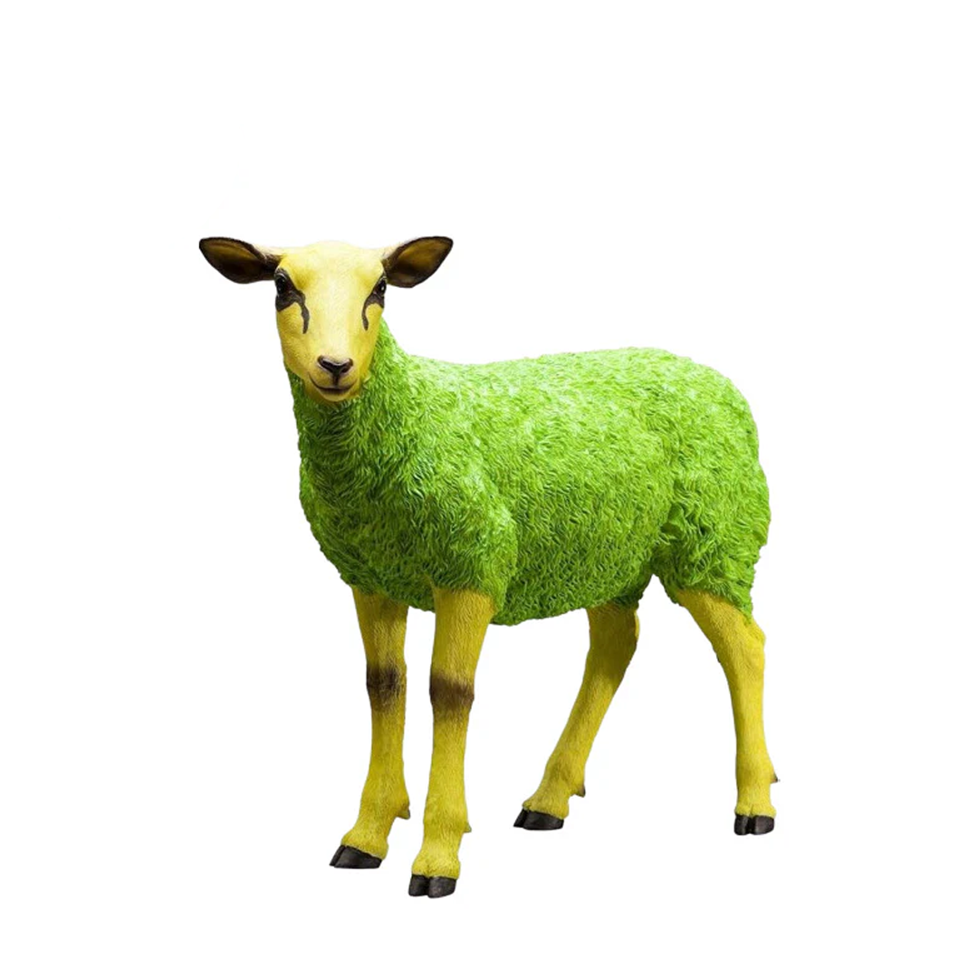 Green Sheep Figurine