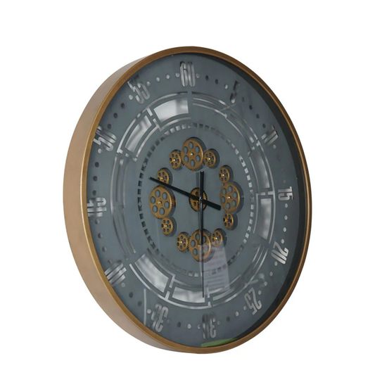 Industrial Gold & Grey Clock