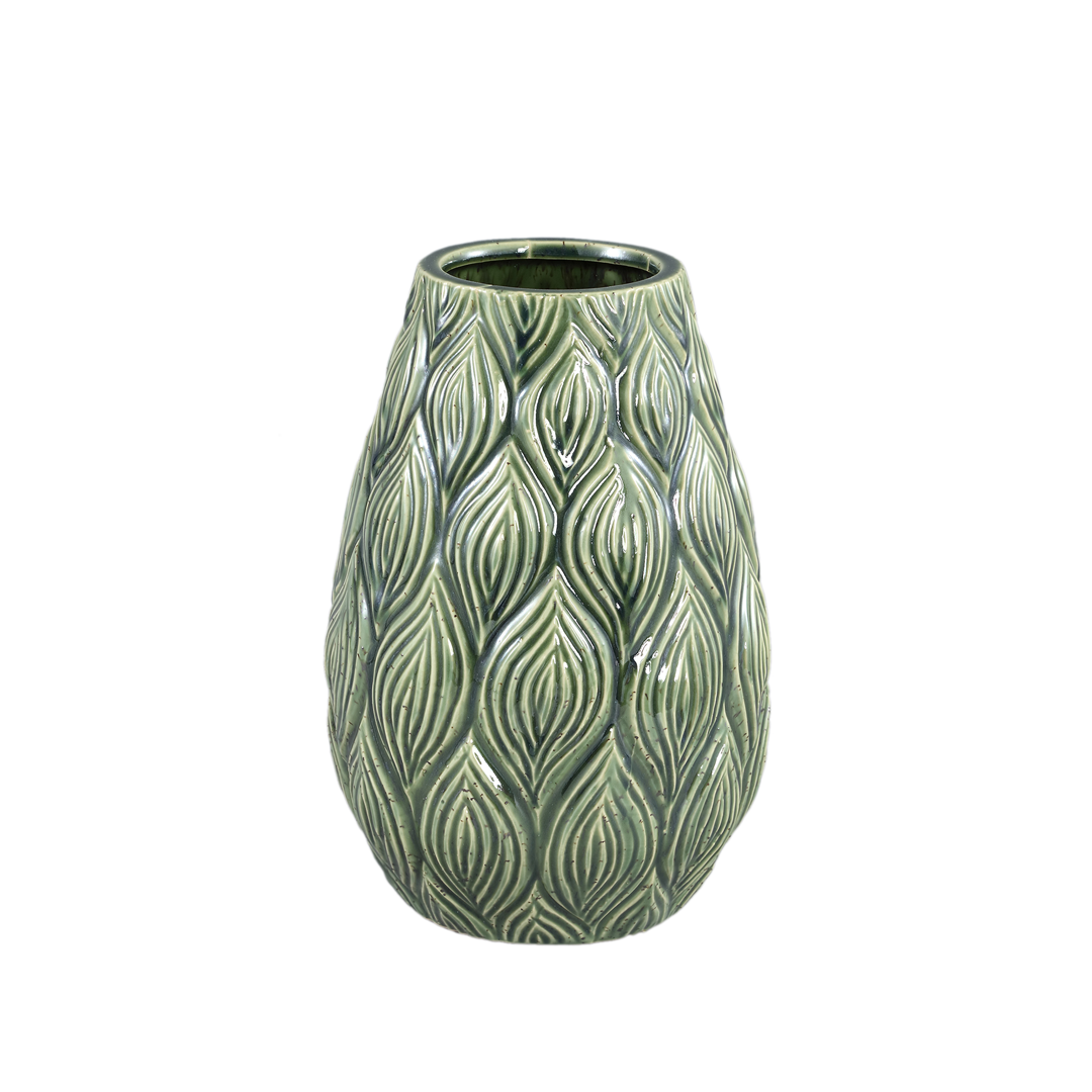 Lesly Dark Green Small Ceramic Vase