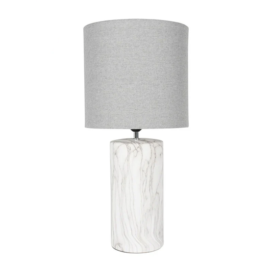 Marble Effect Table Lamp 60cm with Shade