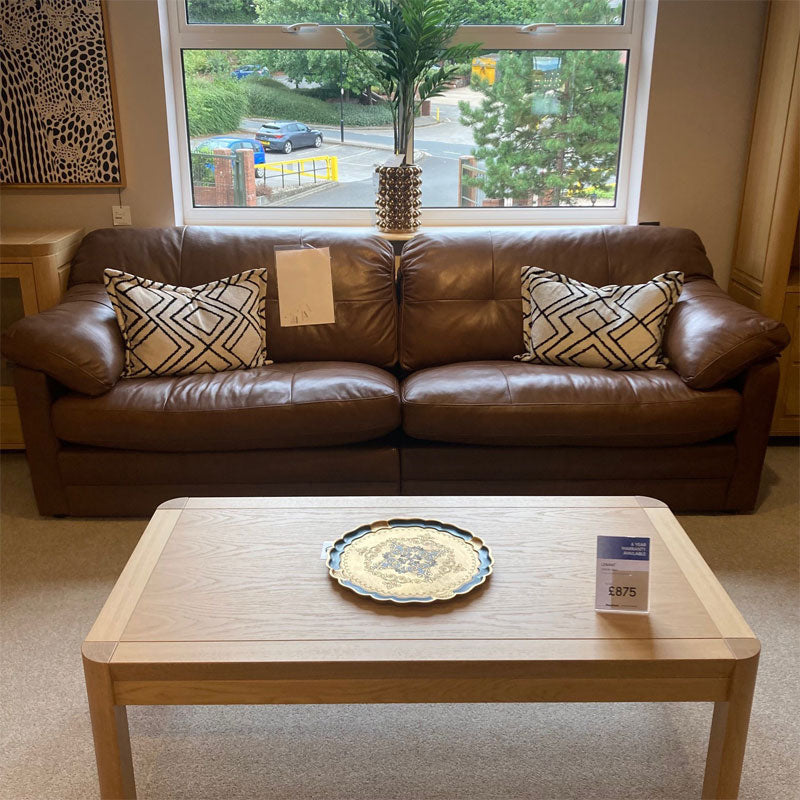 Alexander & James Bailey 4 Seater Leather Sofa and Snuggler