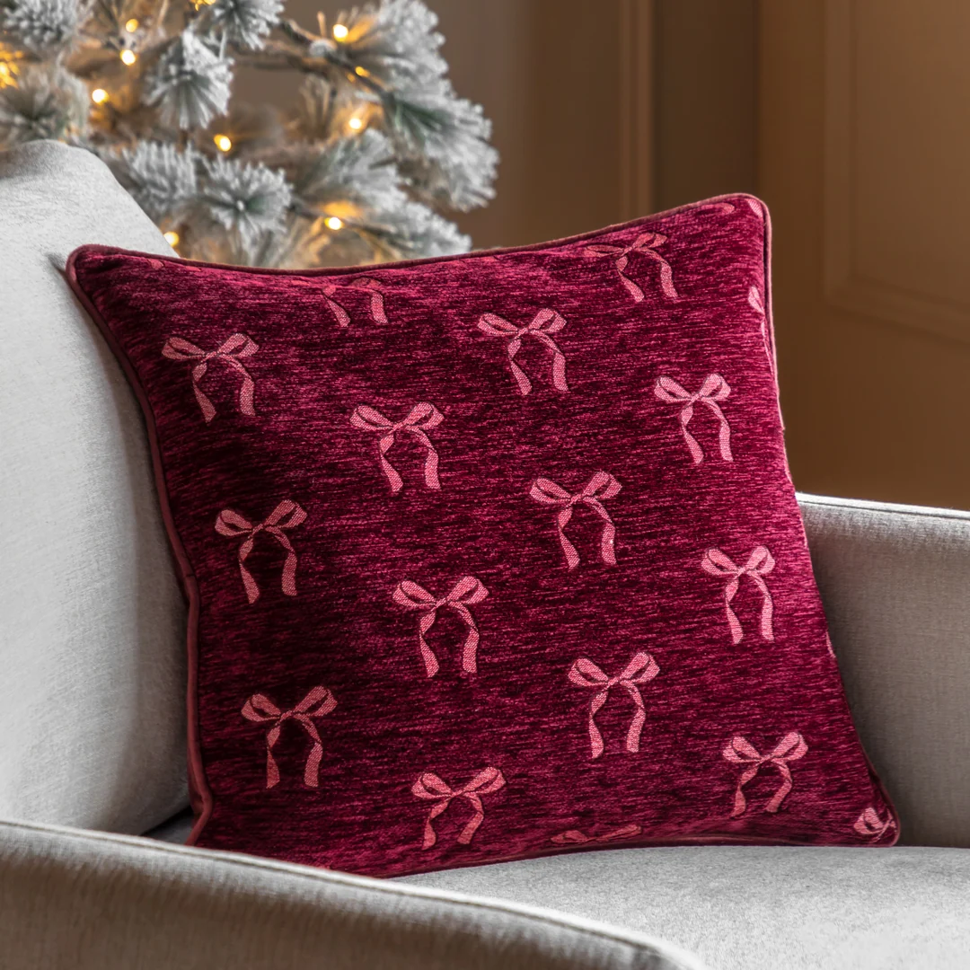 Gallery Direct Heritage Bow Chenille Cushion