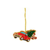 Christmas Car Embroidered Tree Decoration