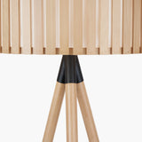 Slatted Natural Wood Floor Lamp