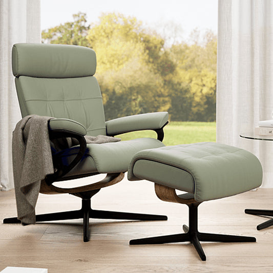 Stressless Erik Fabric Medium Chair with Footstool