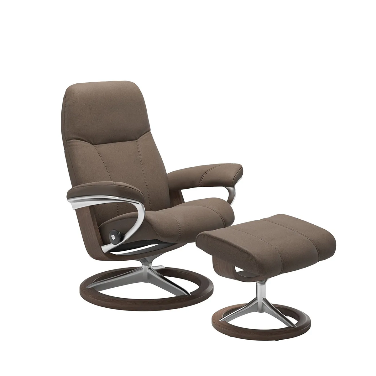 IN-STOCK | Stressless CONSUL Chair and Stool | Batick Leather and Signature Base