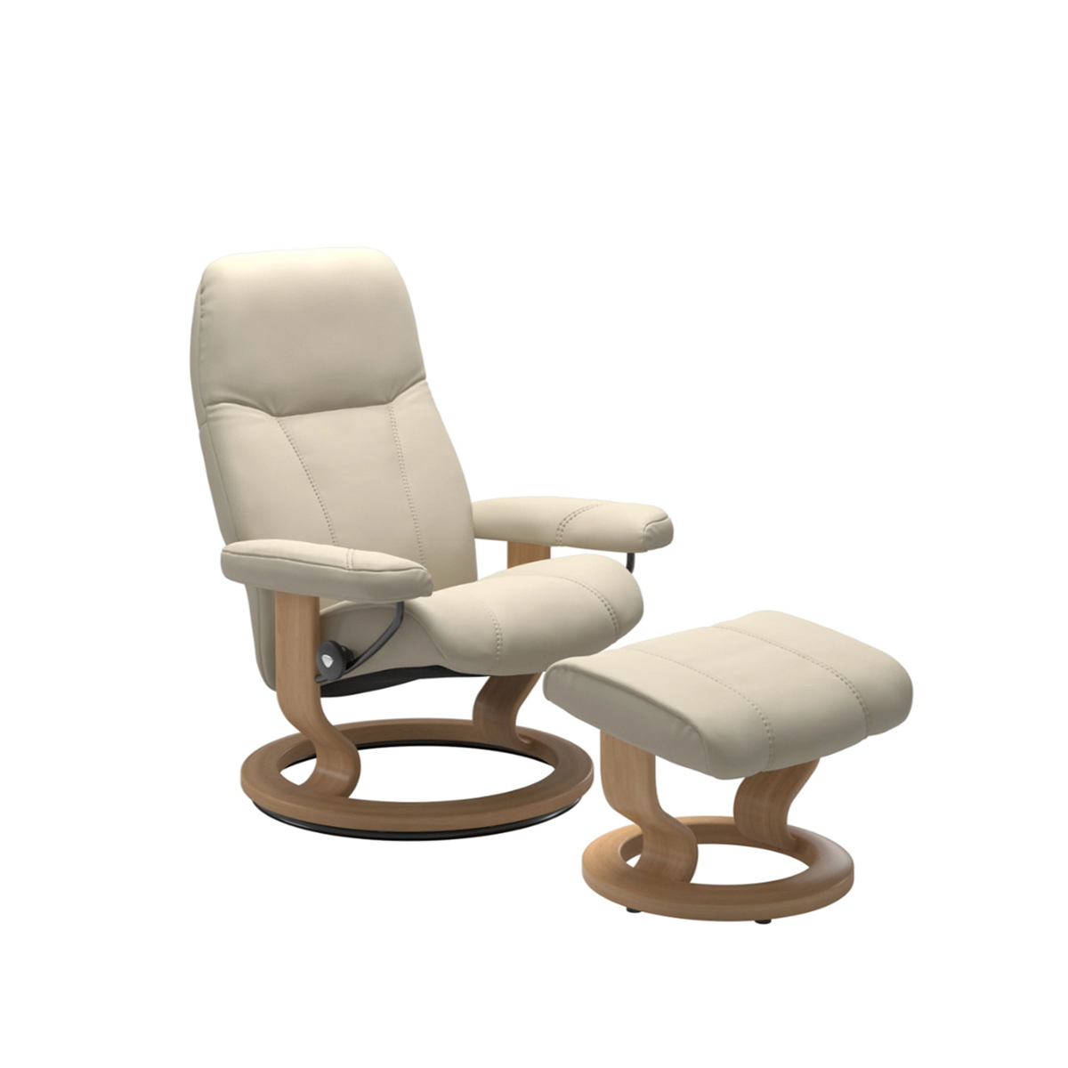 IN-STOCK | Stressless CONSUL Chair and Stool | Batick Leather and Classic Base