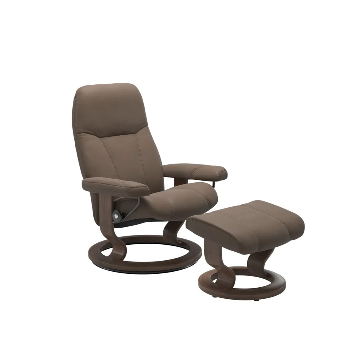 IN-STOCK | Stressless CONSUL Chair and Stool | Batick Leather and Classic Base