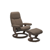 IN-STOCK | Stressless CONSUL Chair and Stool | Batick Leather and Classic Base