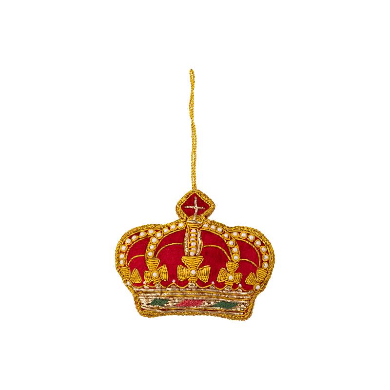 Crown Embroidered Tree Decoration