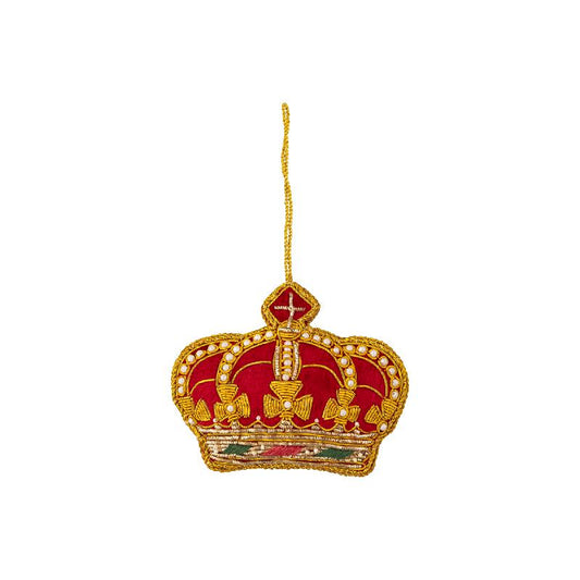 Crown Embroidered Tree Decoration