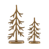 Gallery Direct Woodland Set of 2 Gold Metal Tree Ornaments