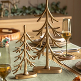 Gallery Direct Woodland Set of 2 Gold Metal Tree Ornaments