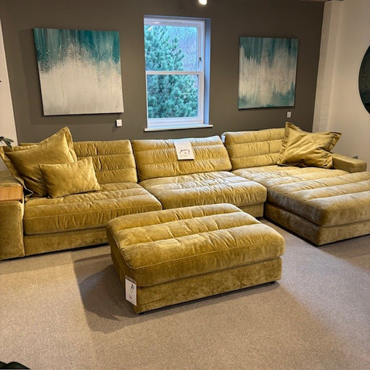 ENZO Chaise Sofa and Footstool