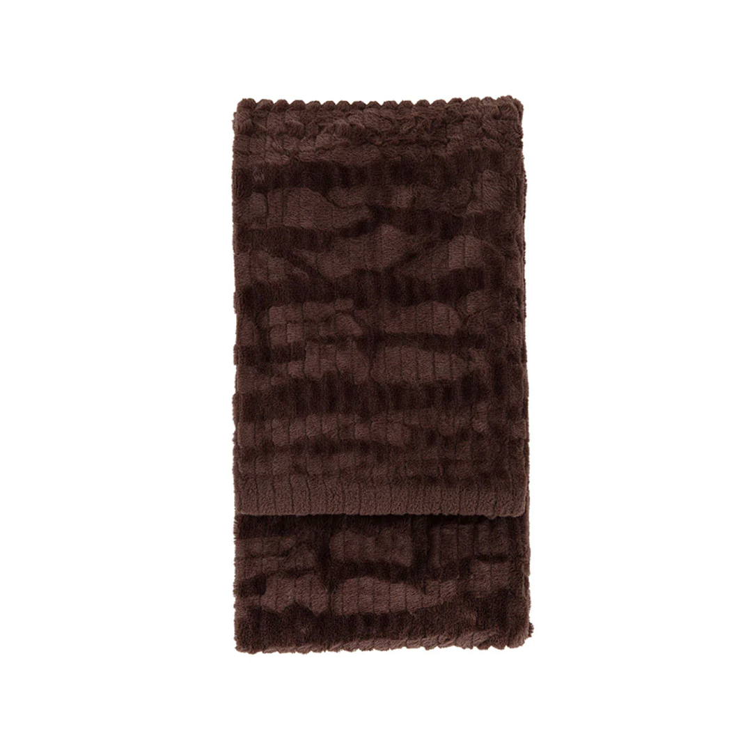 Gallery Direct Textured Faux Fur Throw | Brown