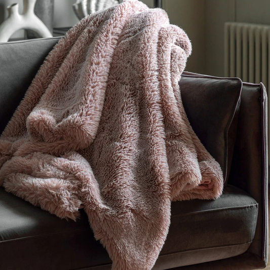 Gallery Direct Juniper Faux Fur Throw | Mauve
