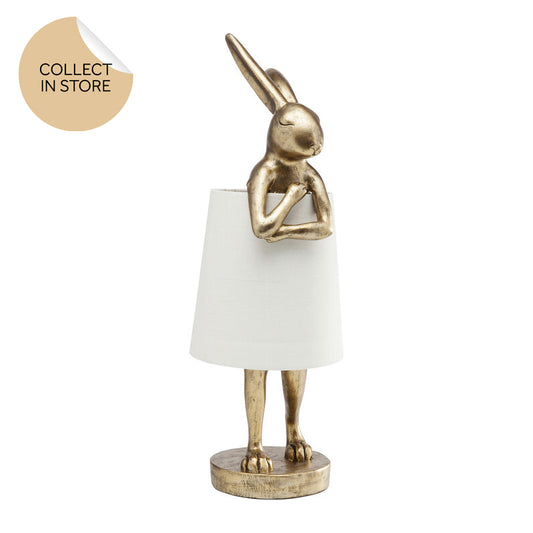 Gold/White Animal Rabbit Lamp 68cm