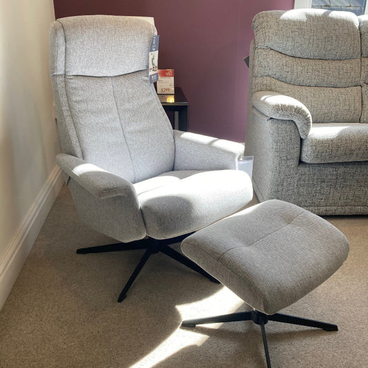G Plan LUKAS Swivel Recliner Chair and Stool