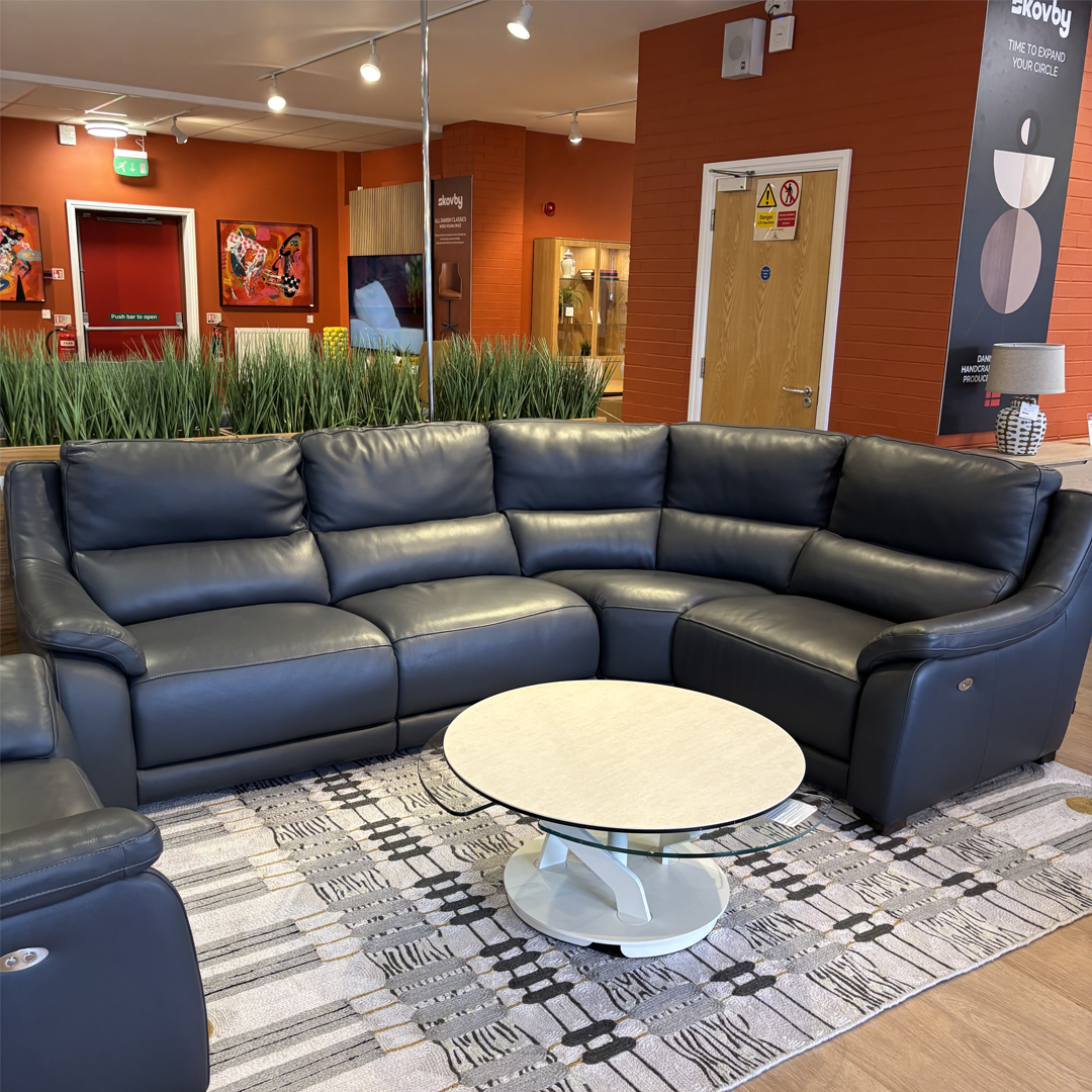 Layla Leather Corner Sofa with Recliner And Armchair with Recliner