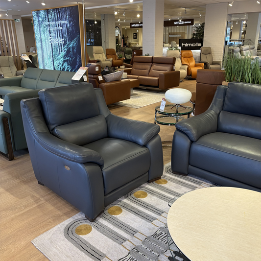 Layla Leather Corner Sofa with Recliner And Armchair with Recliner